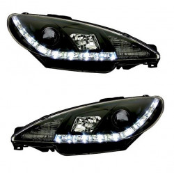 2 feux phare avant noir led...