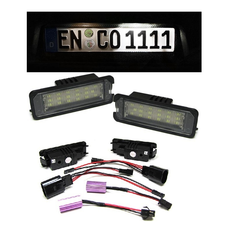 WinPower LED Éclairage plaque immatriculation ampoules CanBus 6000K Blanc Compatible avec Passat B6/B7 Variant Touareg2 7P5 Jetta6 Sharan2 7N Touran Facelift Golf 6/7 etc., 2Pcs